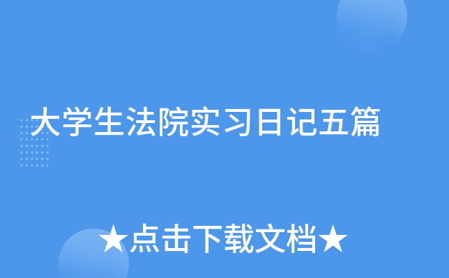大开云kaiyun(中国)生法院实习日记五篇