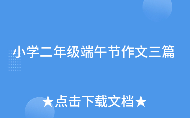 小开云kaiyun(中国)二年级端午节作文三篇