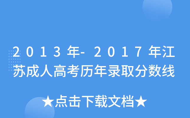 2013年-2017年江苏成人高考历年录取分数线
