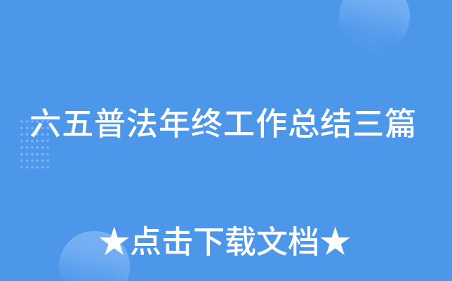 六五普法年终工作总结三篇