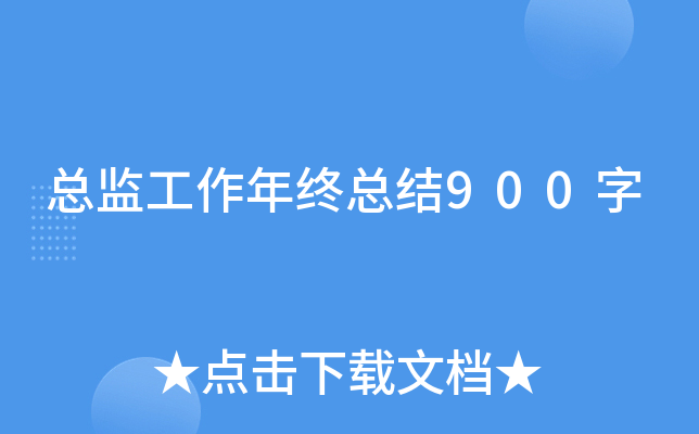 总监工作年终总结900字