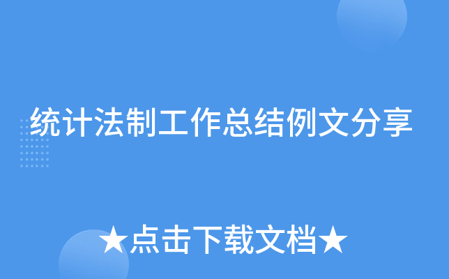 统计法制工作总结例文分享