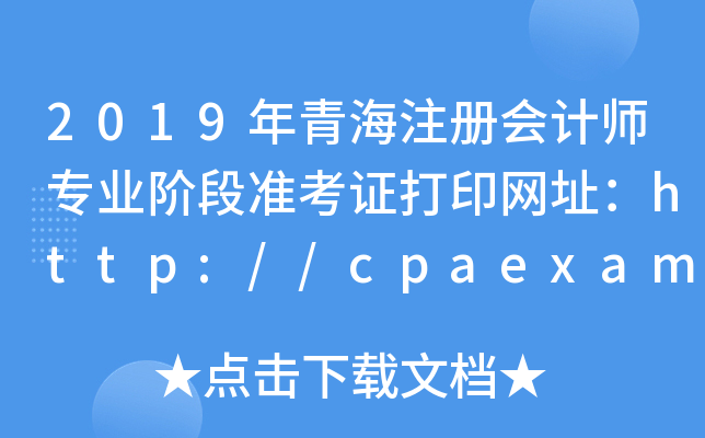 2019ຣעԕӋ(j)I(y)AΜ(zhn)CӡW(wng)ַhttp://cpaexam.cicpa.org.cn/