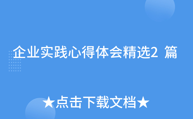 企业实践心得体会精选2篇