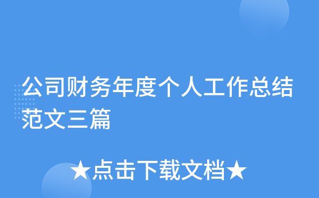 公司财务年度个人工作总结范文三篇