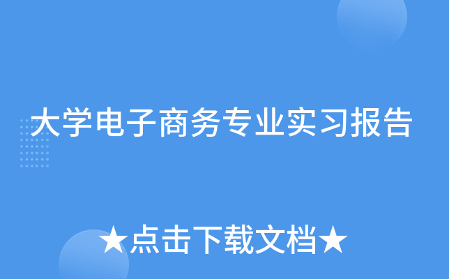 大开云kaiyun(中国)电子商务专业实习报告