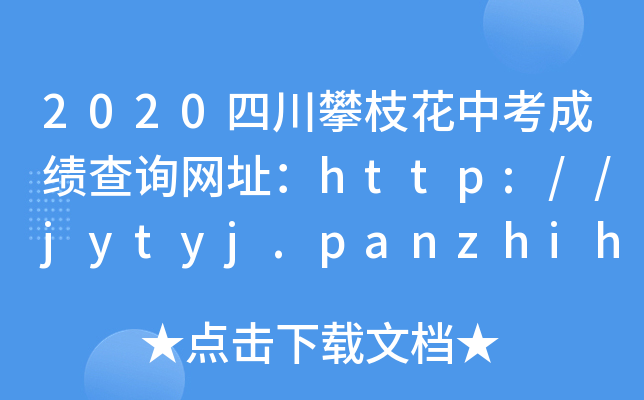 2020Ĵ֦пɿԃW(wng)ַhttp://jytyj.panzhihua.gov.cn/