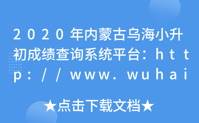 2020(ni)ɹŞСɿԃϵy(tng)ƽ_http://www.wuhai.gov.cn/