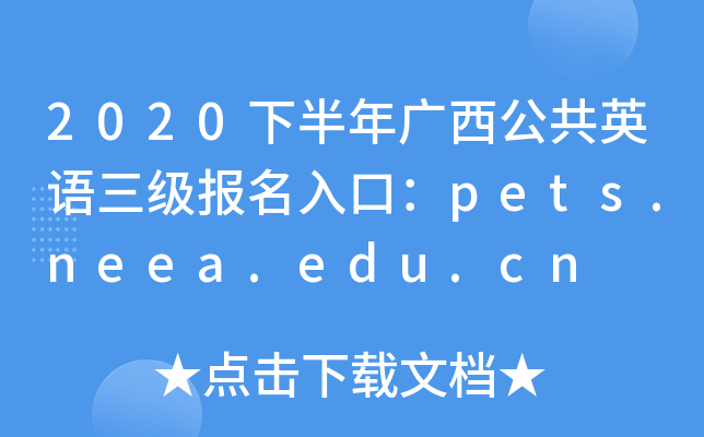 2020°VӢZڣpets.neea.edu.cn