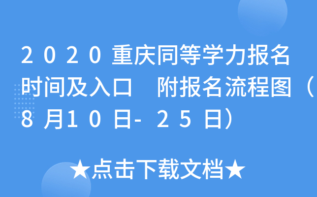 2020重庆同等开云kaiyun(中国)力报名时间及入口 附报名流程图（8月10日-25日）